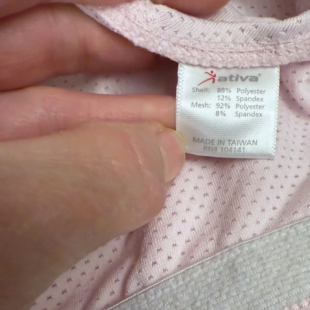 Ativa Pink Wrap Front Perforated Mesh Sports Bra Size Small